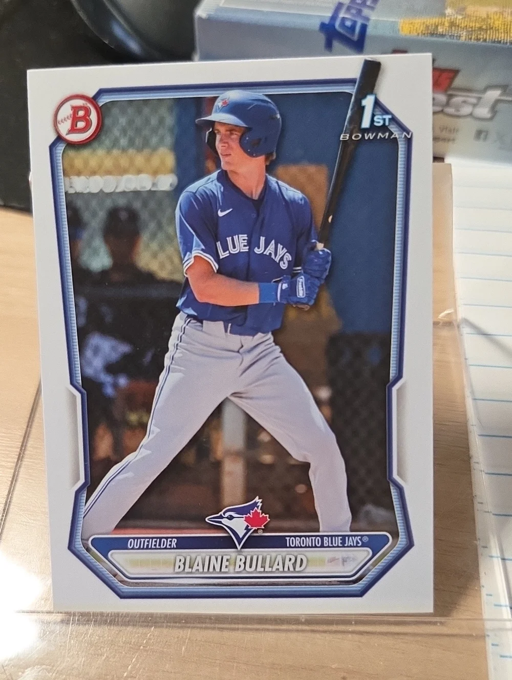 Topps Bowman Blaine Bullard Blue and White Baseball Trading Card